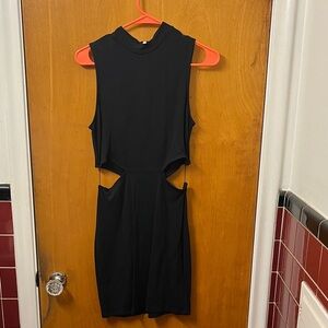 H&M Black Cutout Mock Neck Dress NWOT